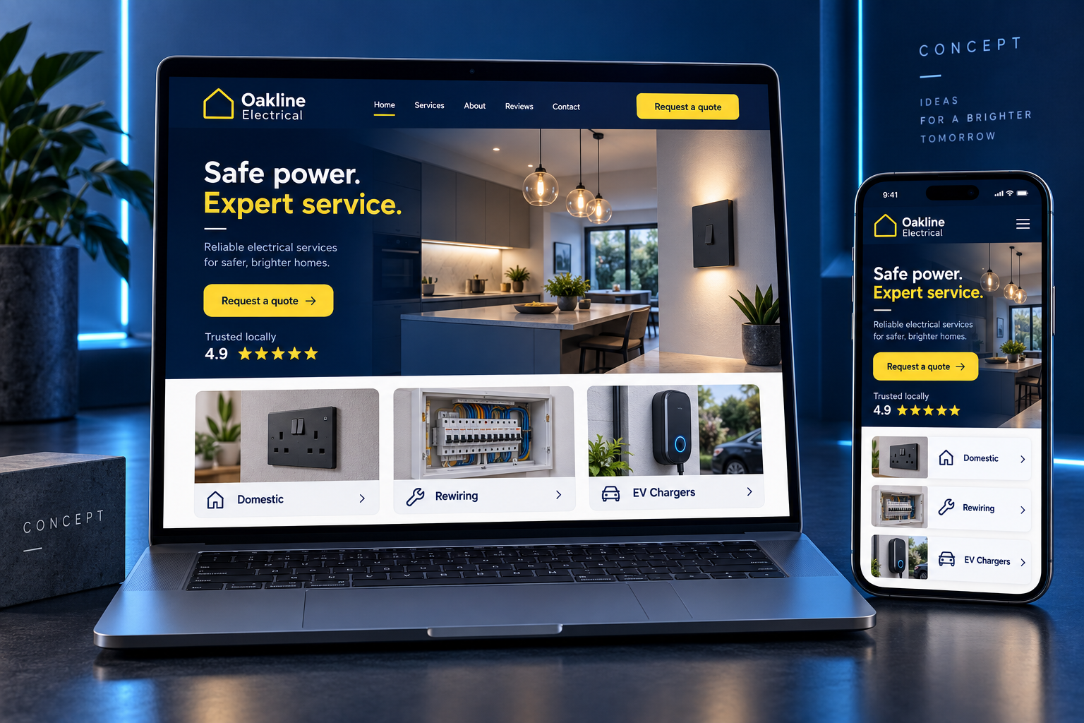 Oakline Electrical responsive website concept