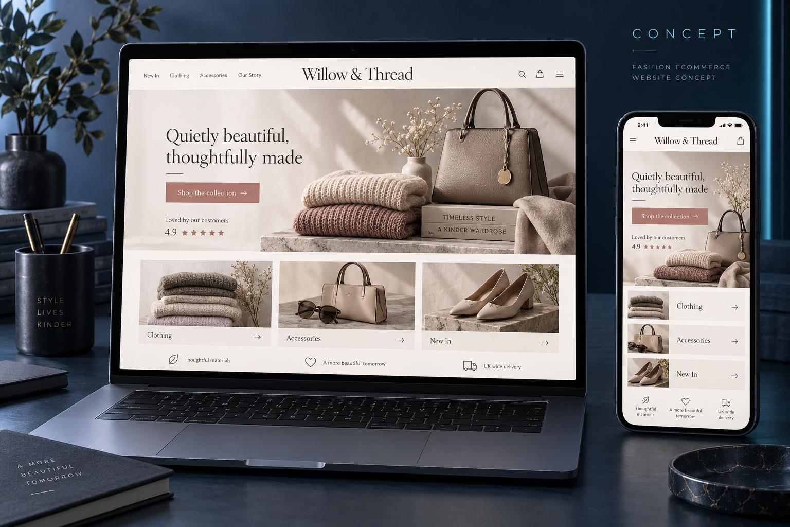 Willow and Thread boutique responsive website concept